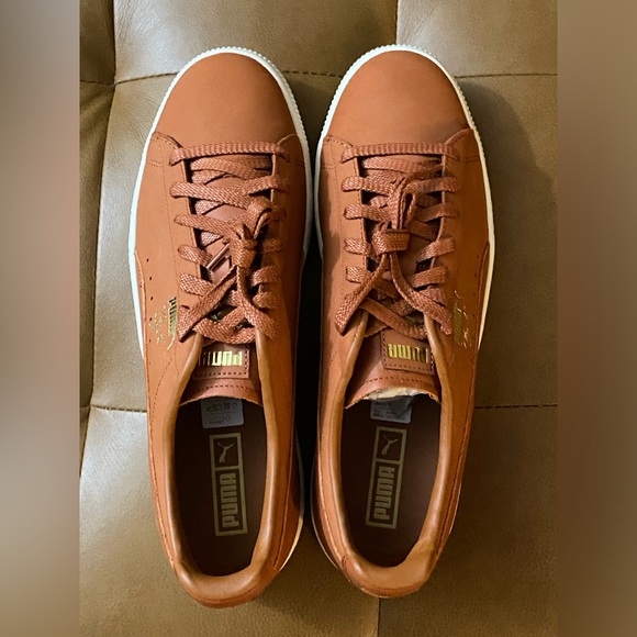 PUMA Clyde Autumn Sneakers Men’s Size 11 Auburn-Marshmellow Gold BrandNew in Box - Picture 2 of 7